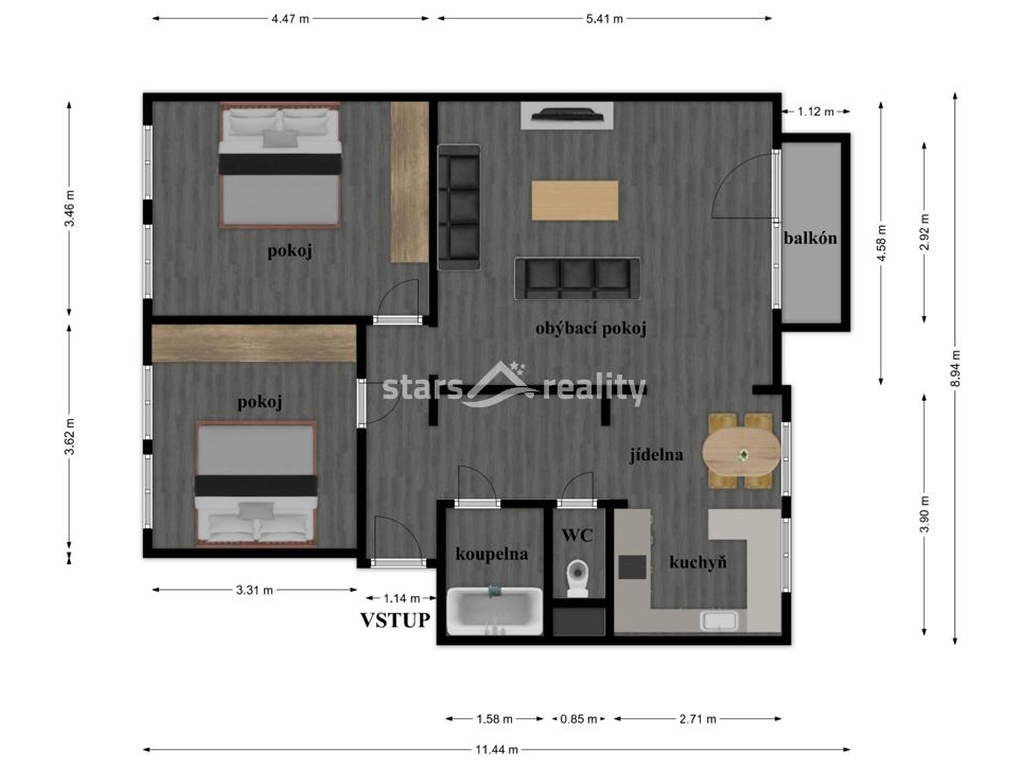 Prodej bytu 3+1, 75 m2, OV, ul. Jarní - Úžice