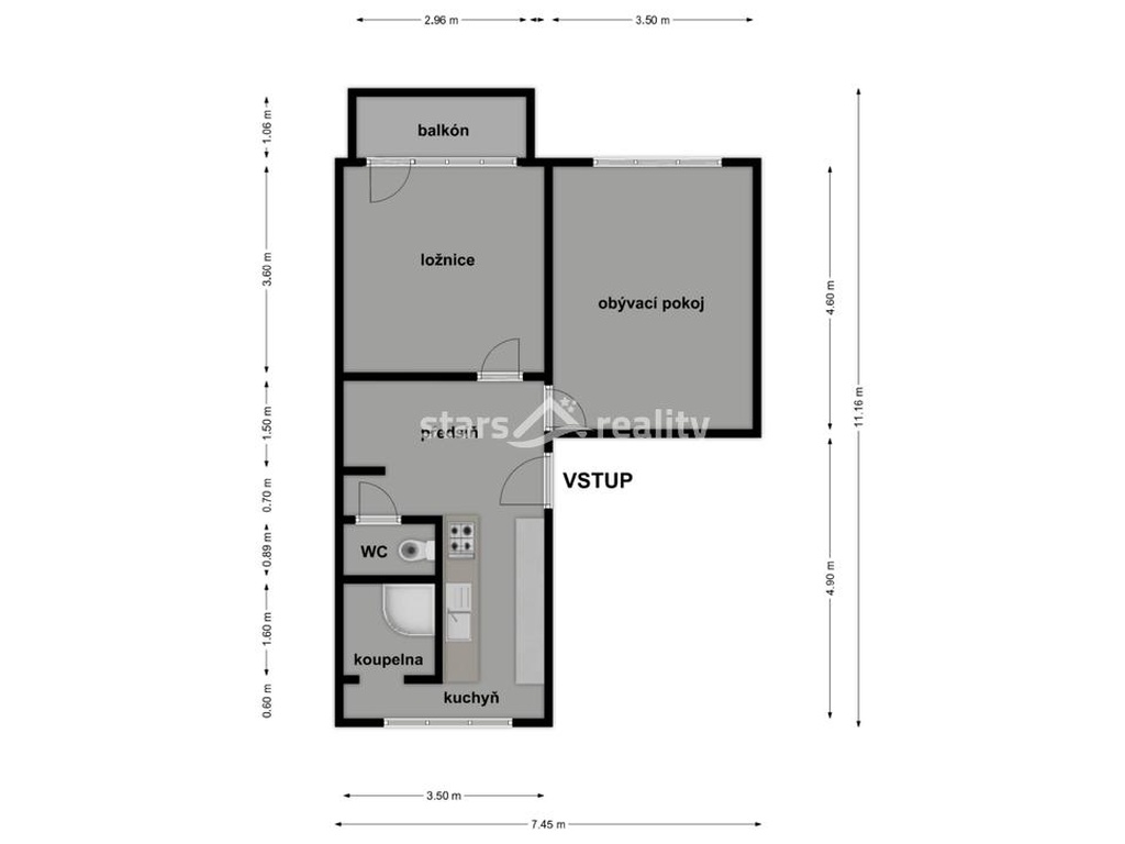 Prodej bytu 2+1/B, OV, 51 m2 ul. Plzeňská České Budějovice (Pražské sídliště)