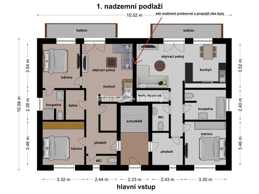 Prodej RD se 3 byty, 1x kancelář a 2 x garáž, pozemek 957 m2, Netovice okr. Kladno