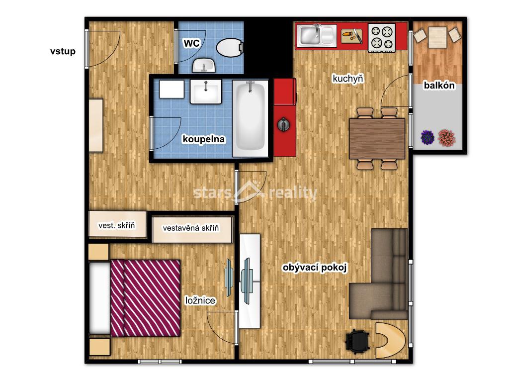 Prodej bytu 2+kk/B 66 m2, cihla, Praha 5 - Stodůlky